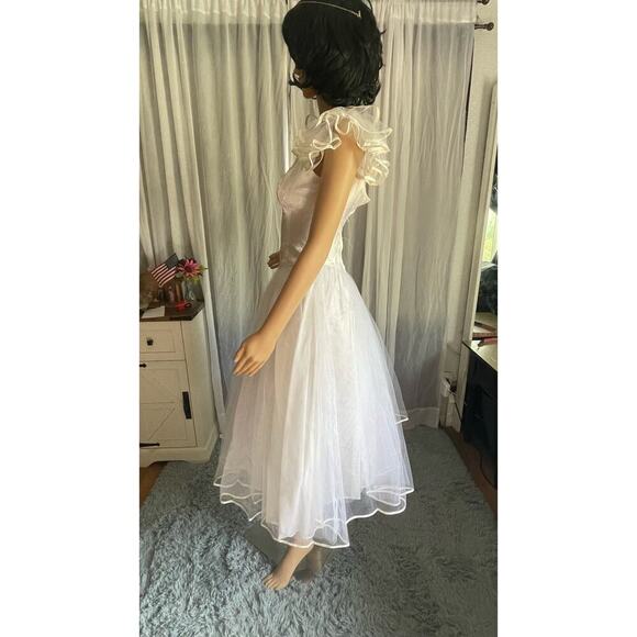 Vintage 1980s 1990s Tea Length Wedding Prom Dress - Picture 8 of 16